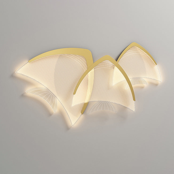 Modern Art Deco Fish Acrylic Aluminum LED Flush Mount Ceiling Light For Bedroom