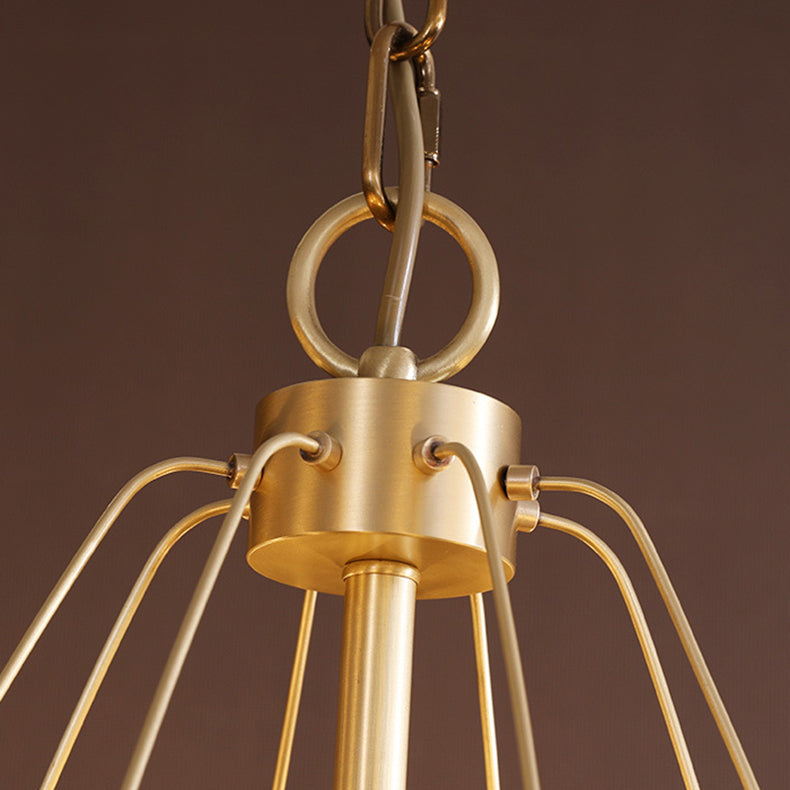 リビングルーム用の伝統的な高級シェル銅ガラス4/6/8ライトシャンデリア