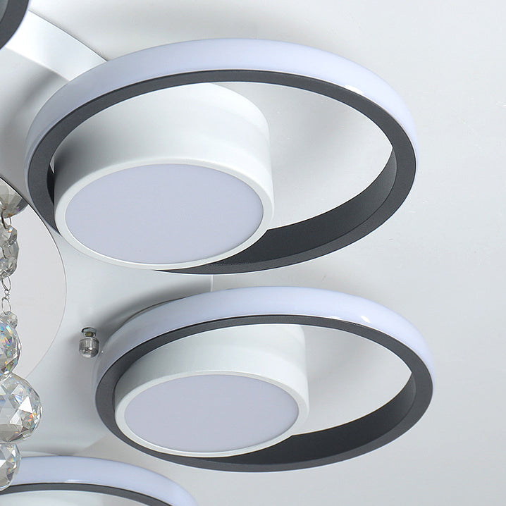 مصباح سقف LED دائري الشكل مصنوع من الأكريليك بتصميم عصري بسيط، مصنوع من الكريستال الحديدي، مناسب لغرفة المعيشة