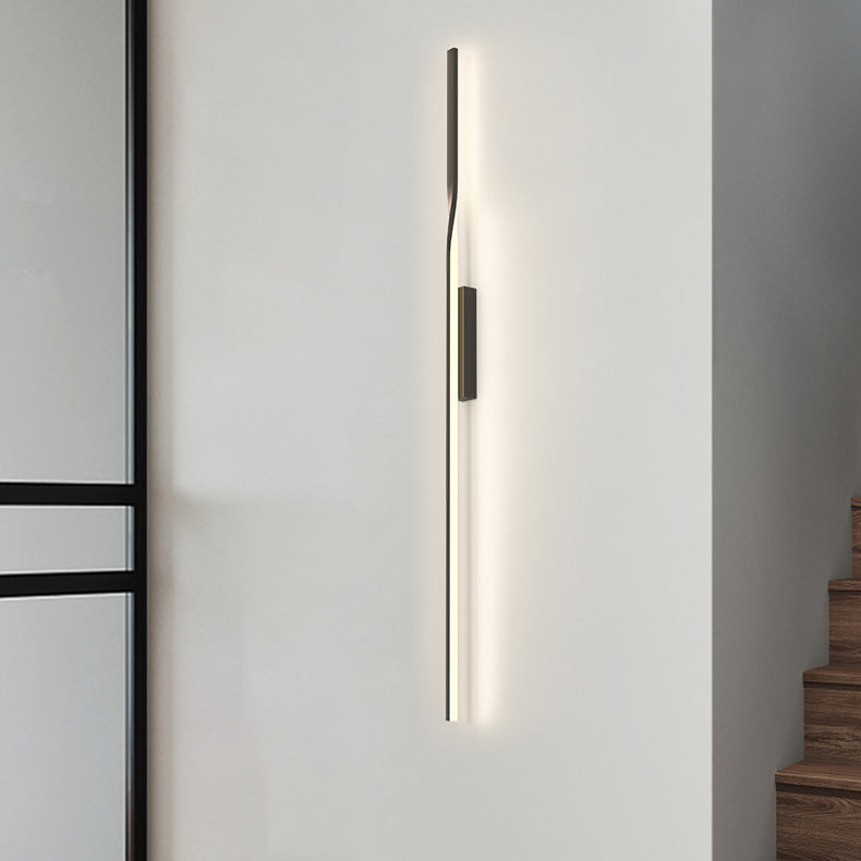 مصباح حائط LED من السيليكون بخط مستقيم من الألومنيوم بتصميم عصري بسيط لغرفة المعيشة
