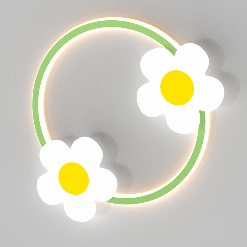 مصباح حائط LED بتصميم دوار الشمس من الأكريليك بتصميم عصري بسيط من الحديد