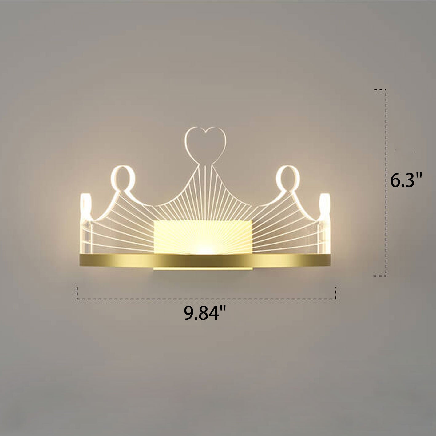 مصباح حائط LED من Nordic Light بتصميم تاج ذهبي فاخر مصنوع من الحديد والأكريليك