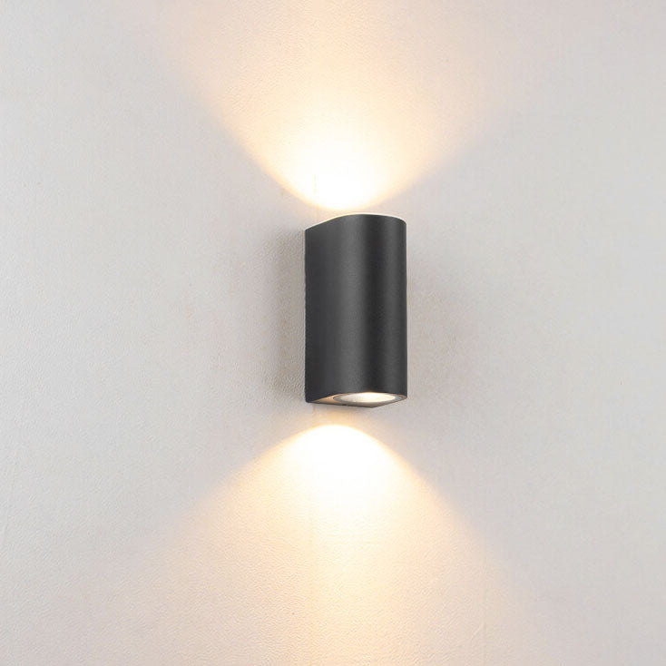 Modern Simple Outdoor Waterproof Aluminum Glass Cylinder 2-Light Wall Sconce Lamp