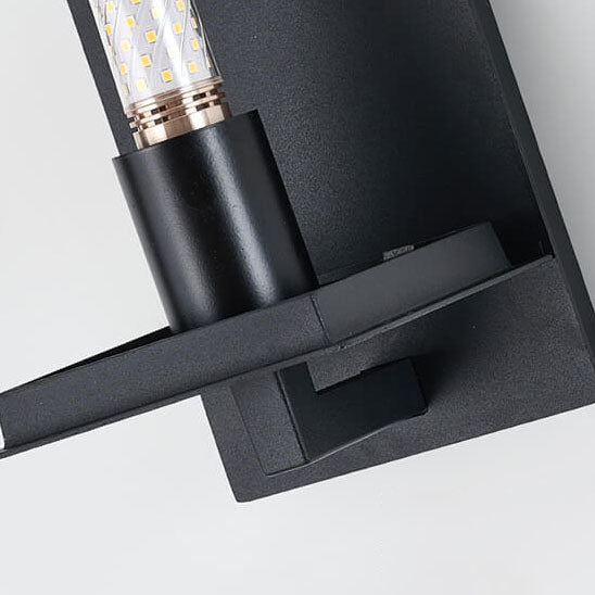 مصباح حائطي صناعي خارجي مقاوم للماء بعمود زجاجي مصنفر بضوء واحد