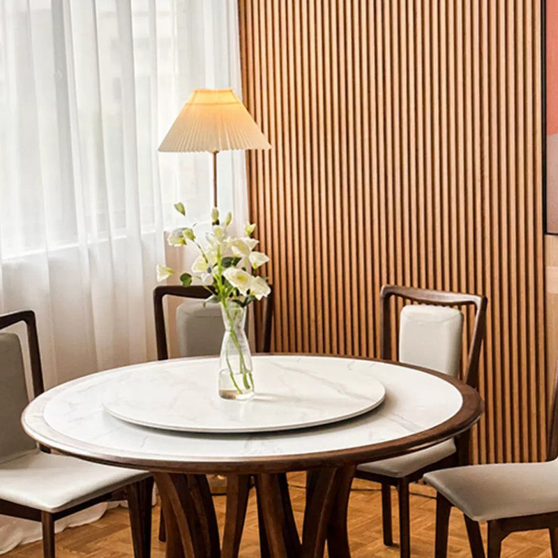 Traditional Chinese Rectangular Solid Wood Faux Leather Dining Chair Backrest For Dining Room