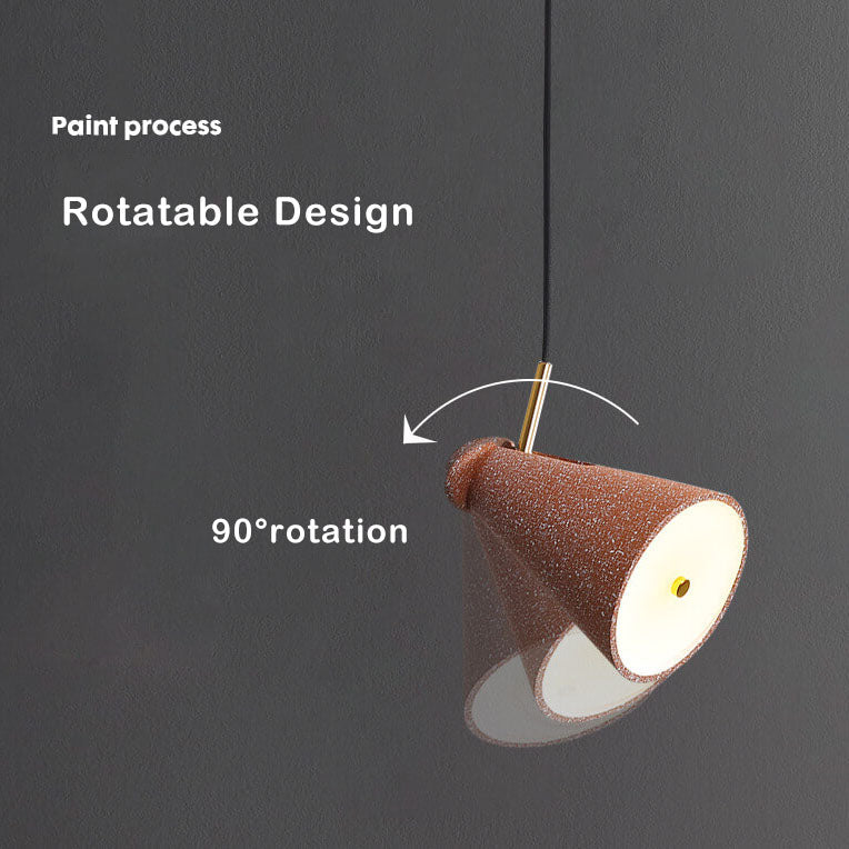 Modern Colorful Resin Terrazzo Cone 1-Light Rotatable Pendant Light
