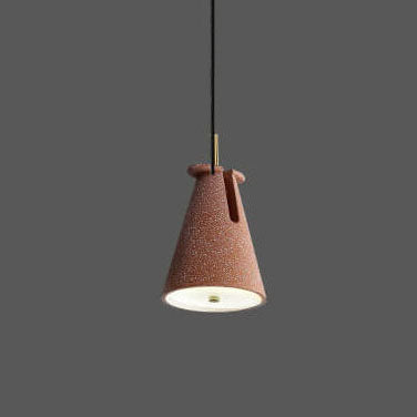 Modern Colorful Resin Terrazzo Cone 1-Light Rotatable Pendant Light