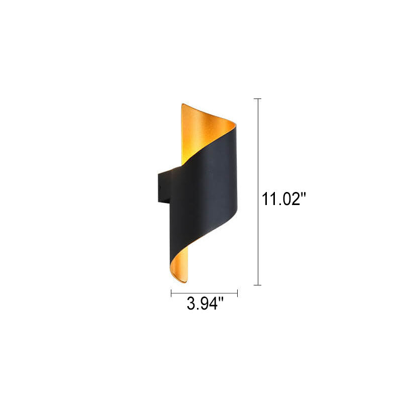 Modern Creative Bending Aluminum Outdoor Indoor Waterproof LED Wall Sconce Lamp