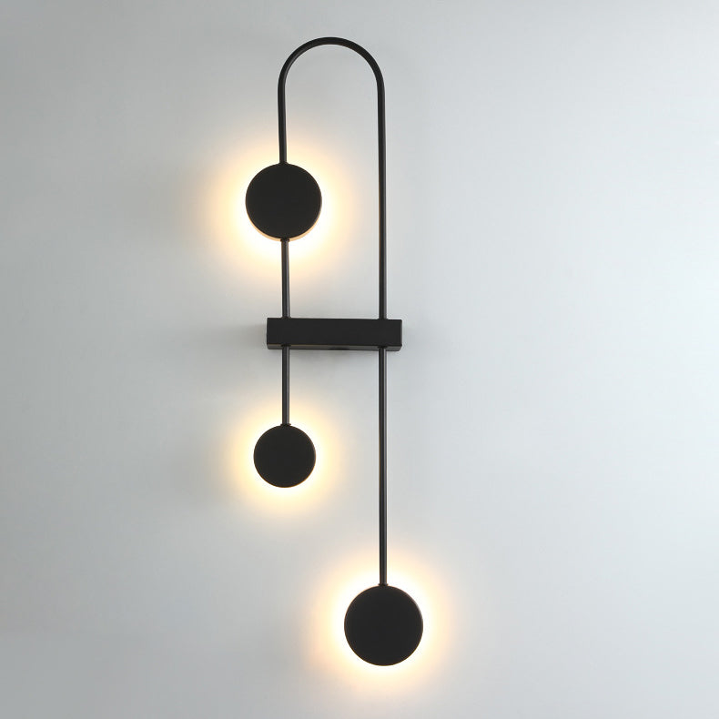 مصباح حائط LED معدني هندسي دائري معاصر من الأكريليك للممر