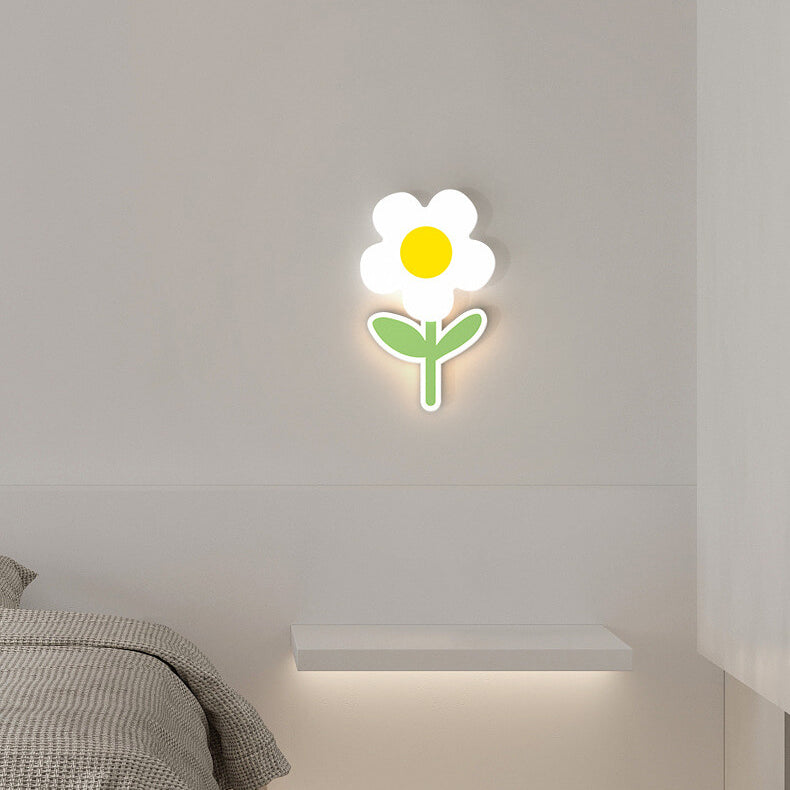 مصباح حائط LED بتصميم دوار الشمس من الأكريليك بتصميم عصري بسيط من الحديد