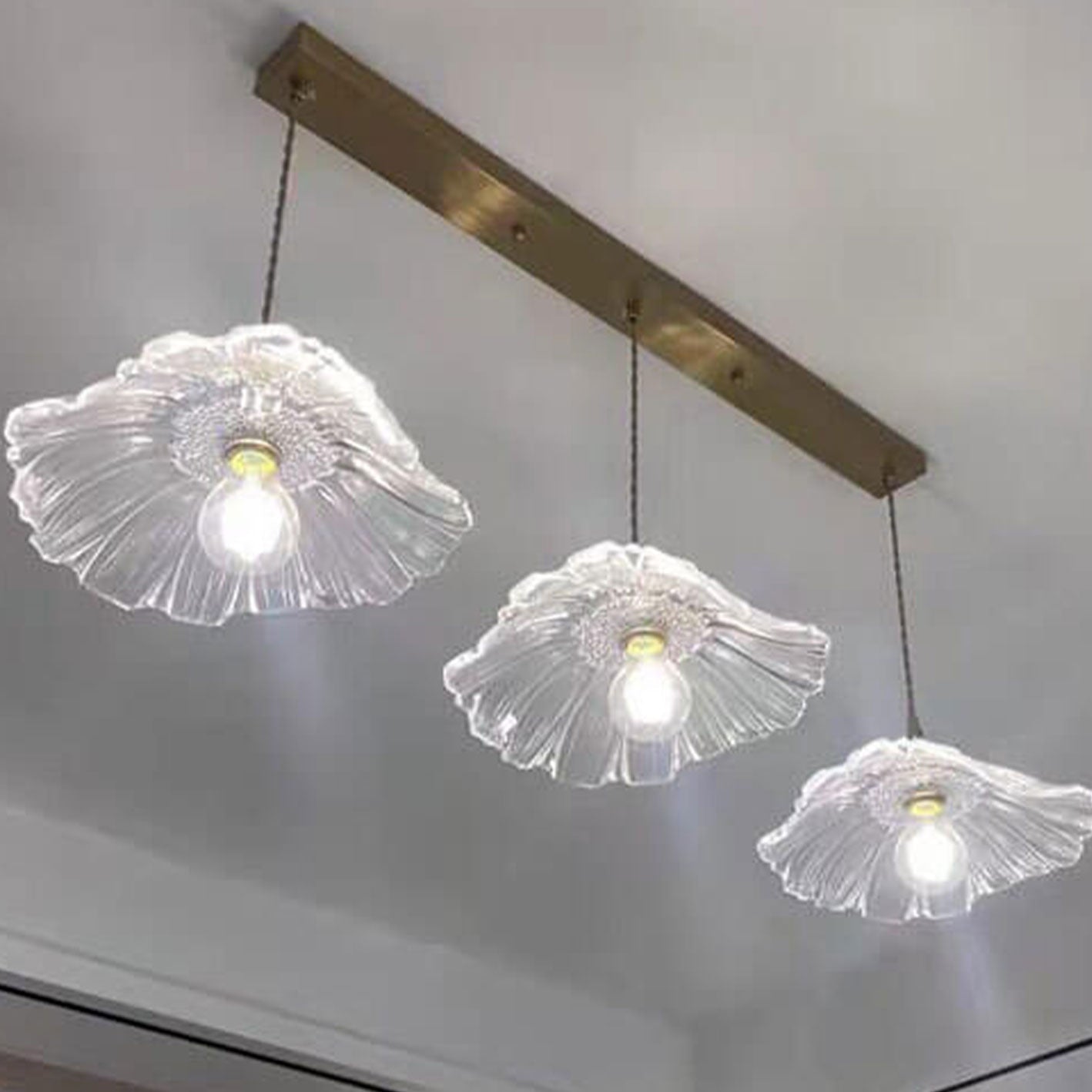 Nordic Light Luxury Brass Glass 1/3-Light Pendant Light