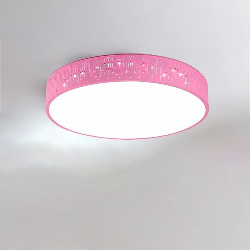 Modern Creative Meteor Round Children's Iron Acrylic LED Flush Mount Light