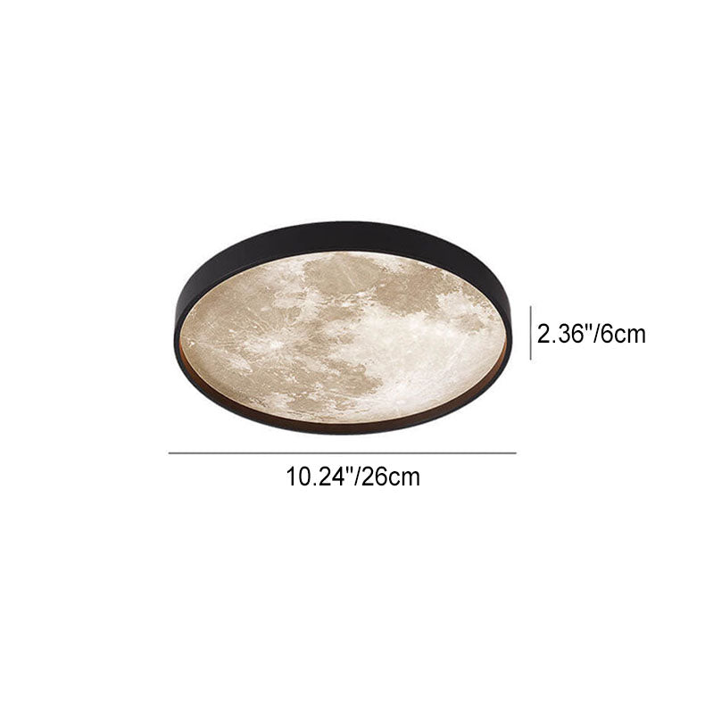 Nordic Creative Moon Round LED Flush Mount Ceiling Light