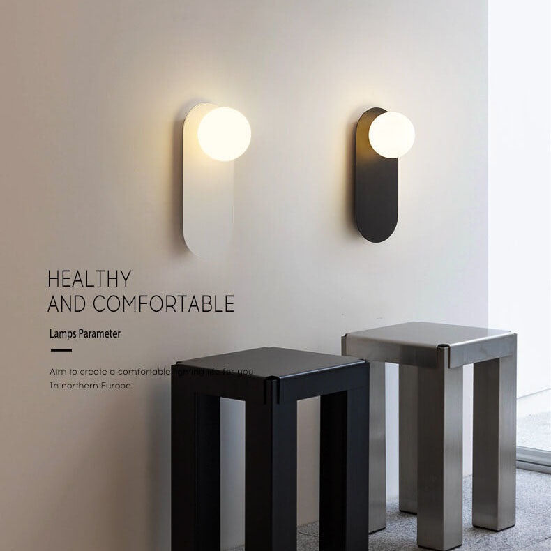 Nordic Minimalist Glass Ring Base 1-Light Wall Sconce Lamp