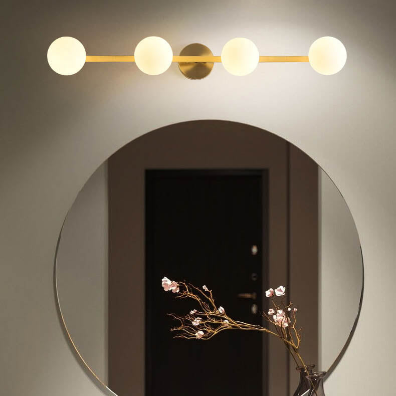 Modern Copper Glass Globe 3/4 Light Mirror Front Light