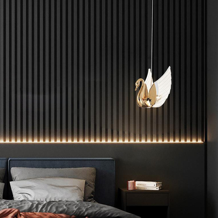 مصباح LED حديث إبداعي على شكل بجعة من الأكريليك