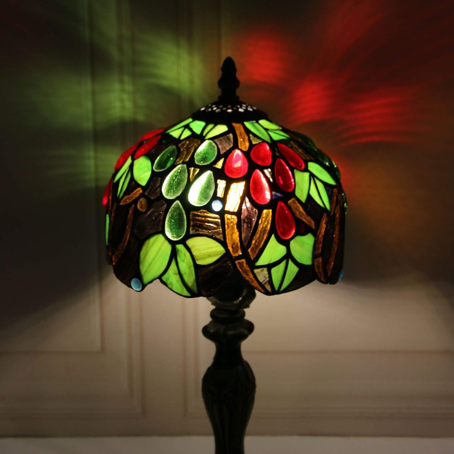 Tiffany Stained Glass Fruit Dome 1-Light Table Lamp