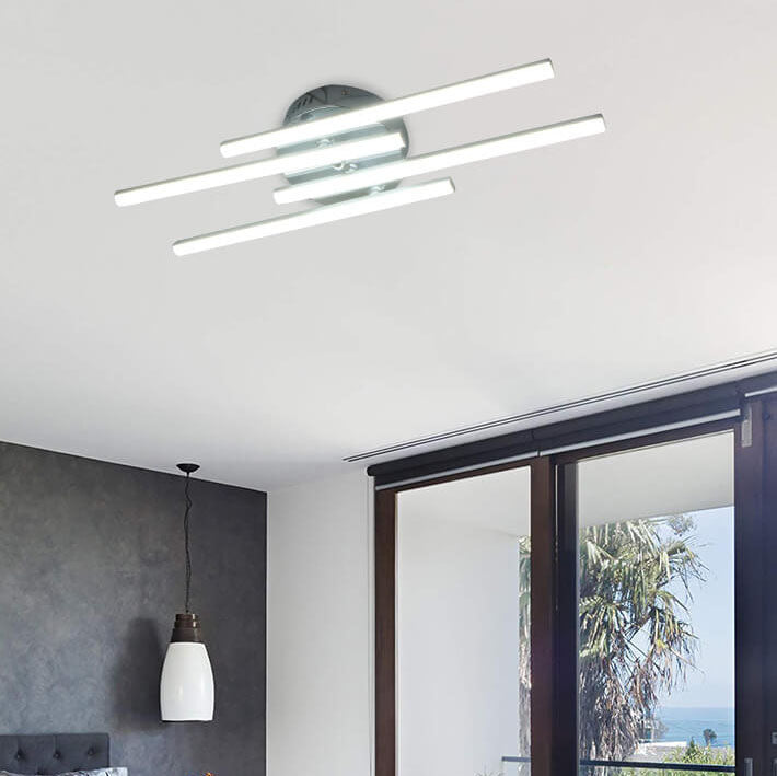 Minimalist Parallel Line LED Semi-Flush Mount Ceiling Light