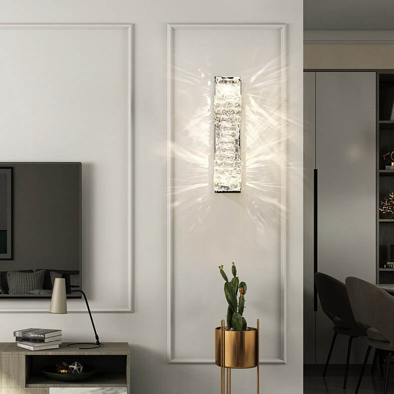 Modern Luxury Crystal Column LED Wall Sconce Lamp
