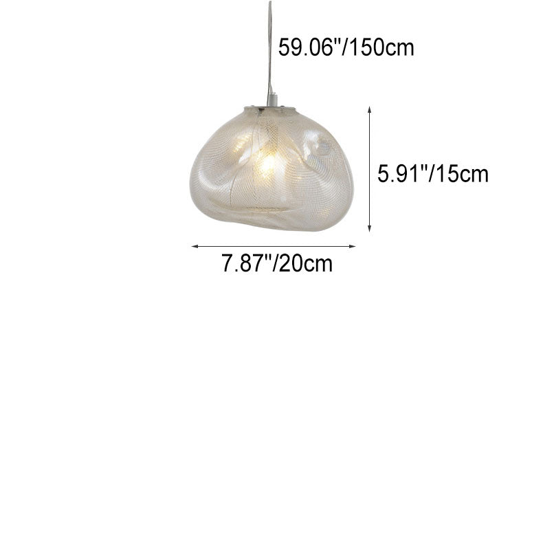 Modern Shaped Glass 1-Light Cloud Suspension Pendant Light