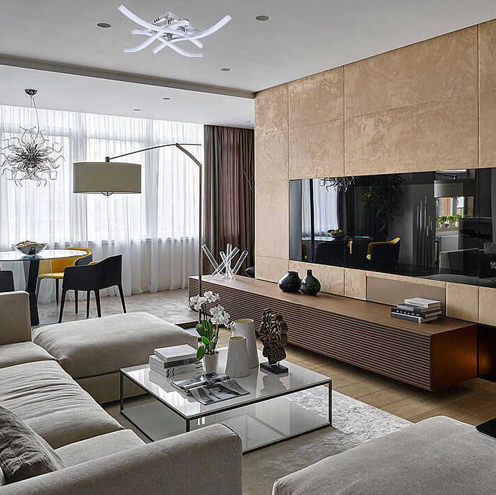 Minimalist Line Wave Aluminum LED Semi-Flush Mount Ceiling Light