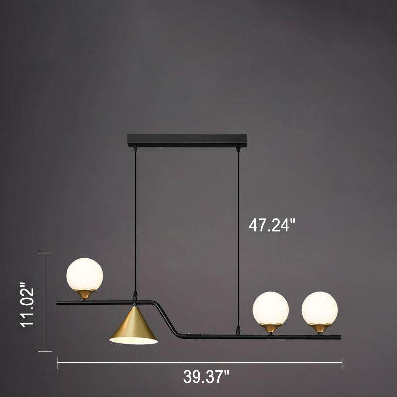 ثريا جزيرة فاخرة بتصميم كرة مستديرة من Nordic Creative Light، مزودة بـ 4/5/6 مصابيح