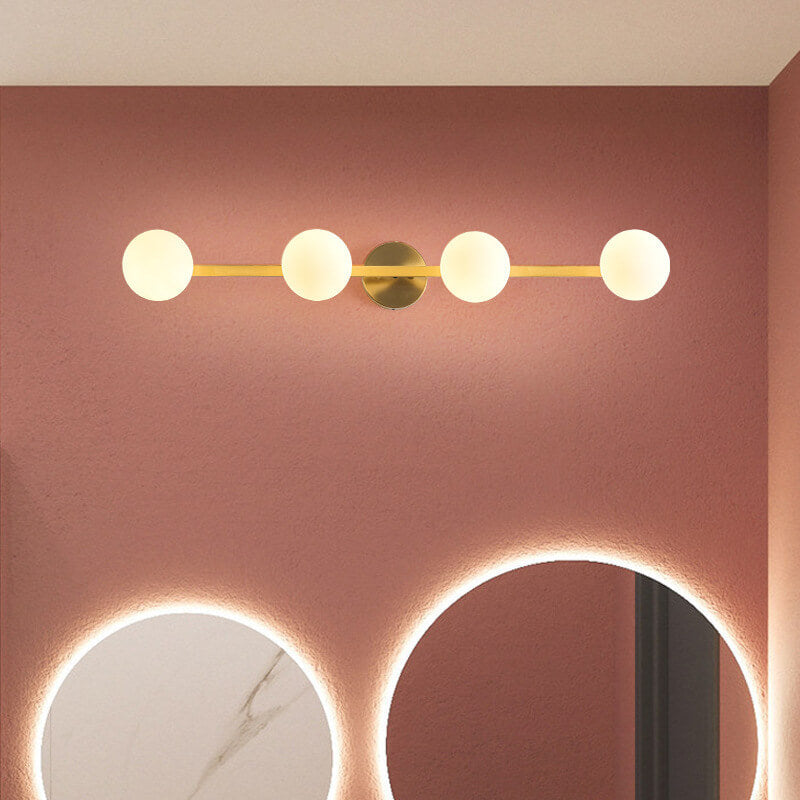 Modern Copper Glass Globe 3/4 Light Mirror Front Light