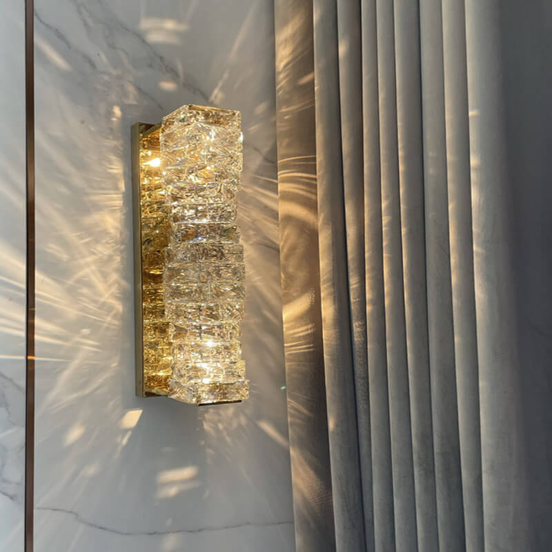 Modern Luxury Crystal Column LED Wall Sconce Lamp