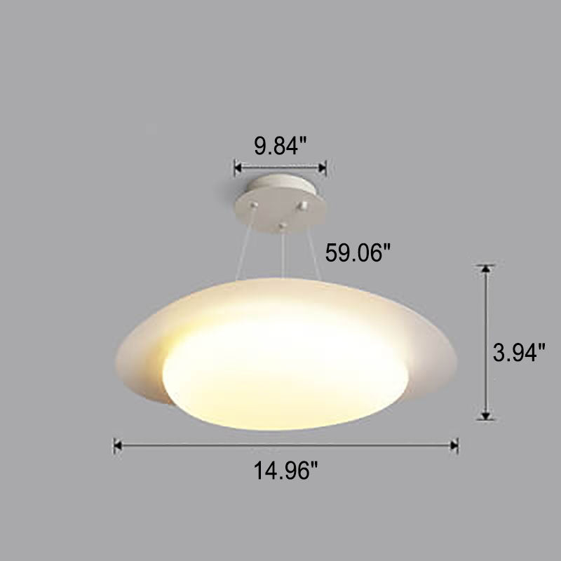 مصباح LED معلق من الحديد الأكريليكي باللون الأبيض بتصميم بسيط على الطراز الاسكندنافي