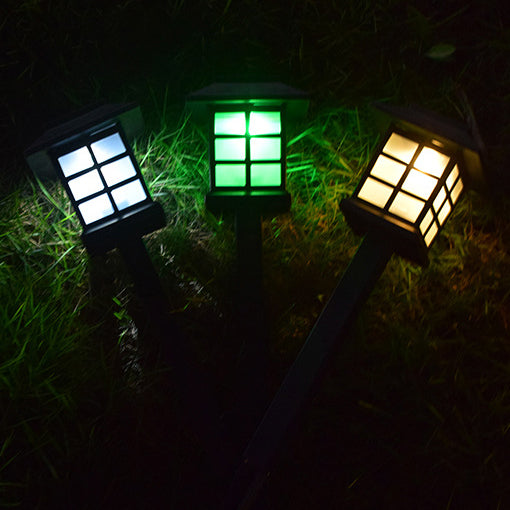 Solar Square Lantern LED Outdoor Waterproof Garden Ground Plug Light