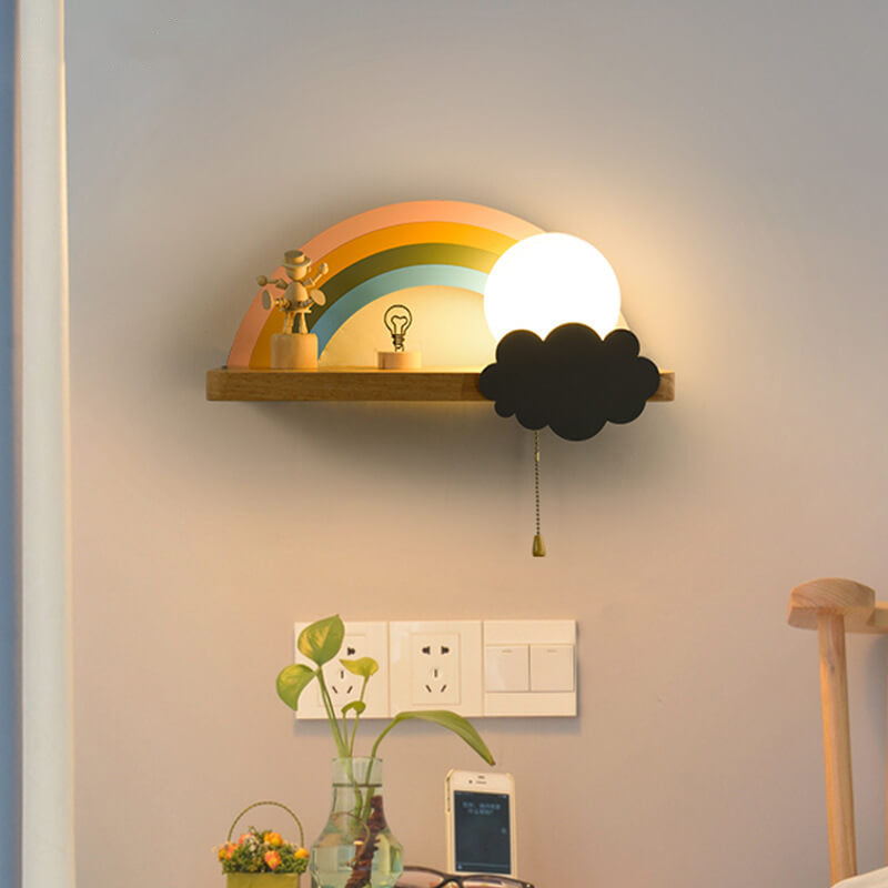 Nordic Cartoon Rainbow 1-Light Wall Sconce Lamp
