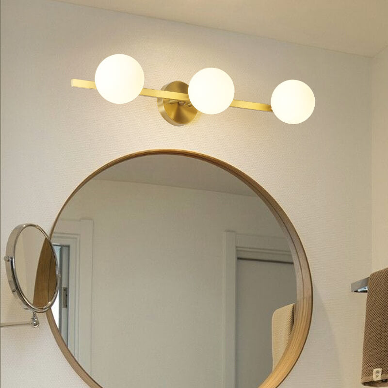 Modern Copper Glass Globe 3/4 Light Mirror Front Light