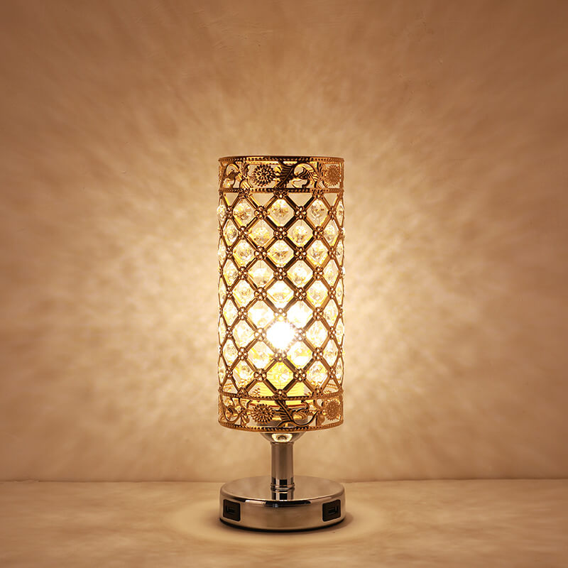 Creative Iron Cylinder Shade USB Touch Charging 1-Light Table Lamp
