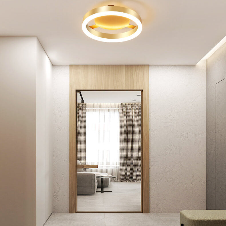 Modern Creative Square Round LED Semi-Flush Mount Ceiling Light