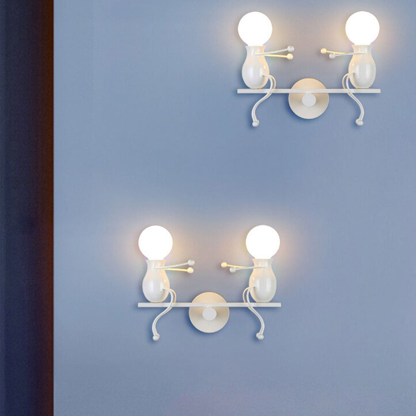 Modern Creative Two Little People 2-Light Wall Sconce Lamp
