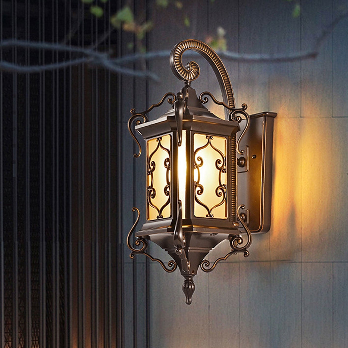 European Palace Outdoor Waterproof 1-Light Wall Sconce Lamp