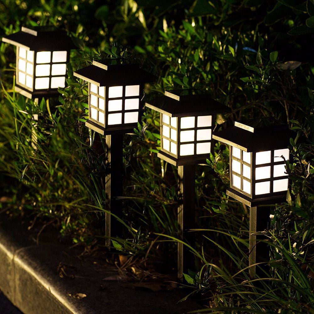 Solar Square Lantern LED Outdoor Waterproof Garden Ground Plug Light