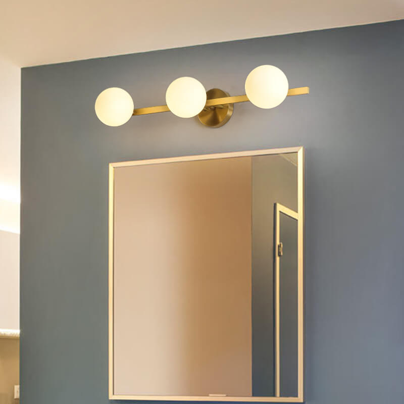 Modern Copper Glass Globe 3/4 Light Mirror Front Light