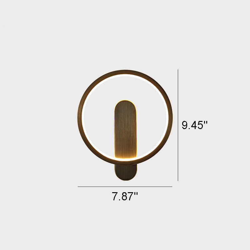 مصباح حائط LED دائري صناعي مصنوع بالكامل من النحاس