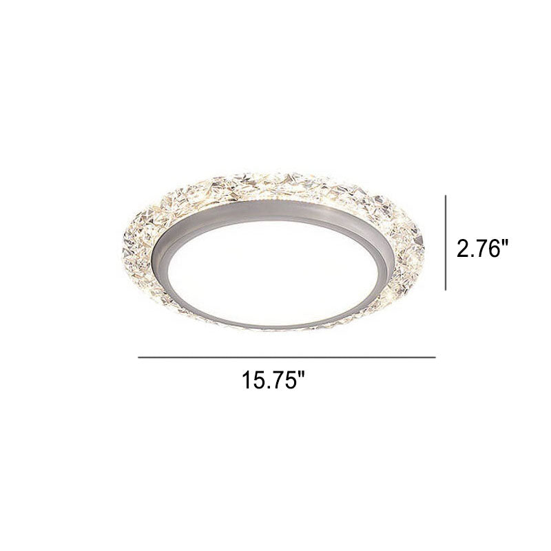 Nordic Minimalist Light Luxury Round Iron Aluminum Acrylic LED Flush Mount Lighting