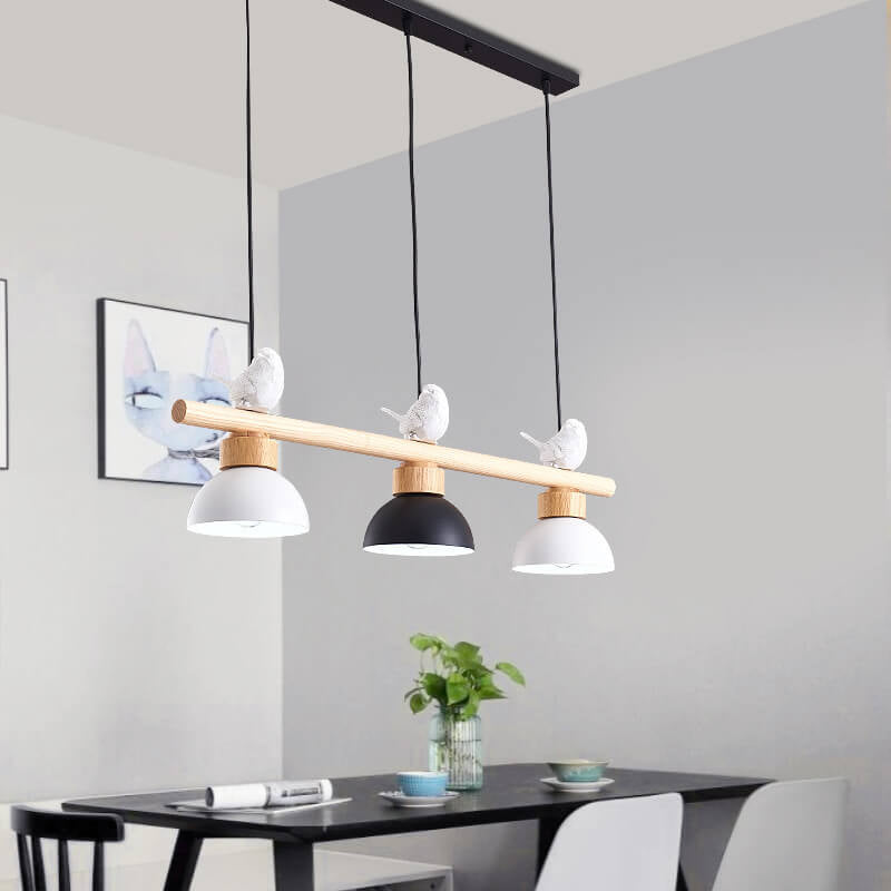 Nordic Resin Bird Dome Shade 3- Light Chandelier