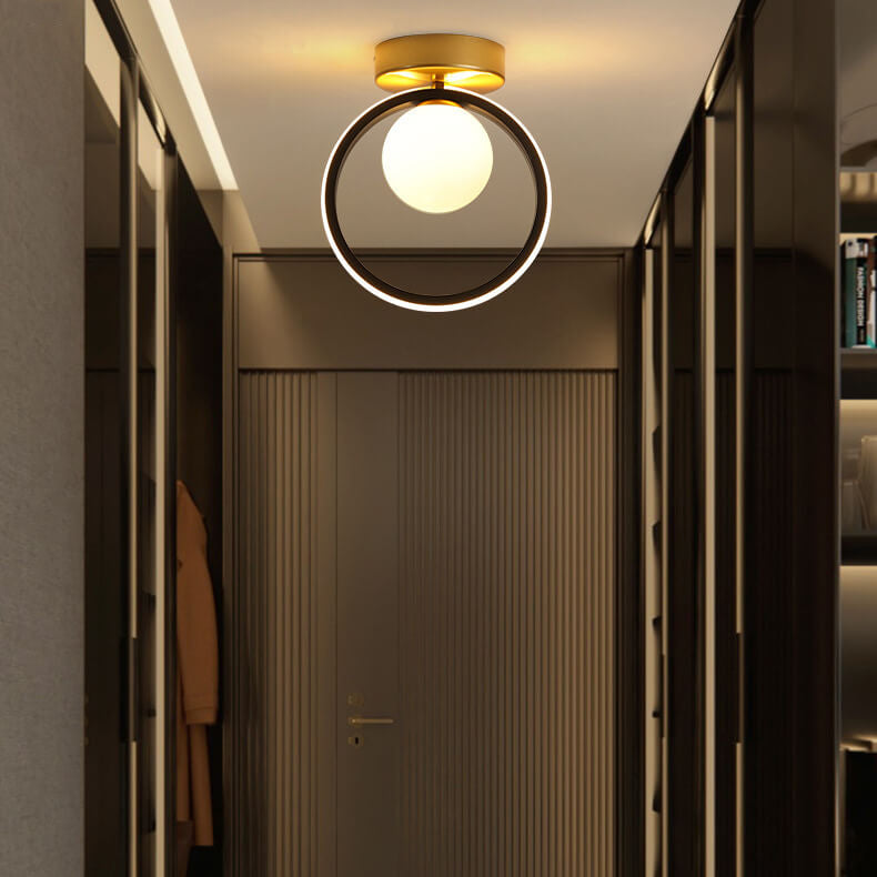 Nordic Circle Ball Shade LED Semi-Flush Mount Ceiling Light