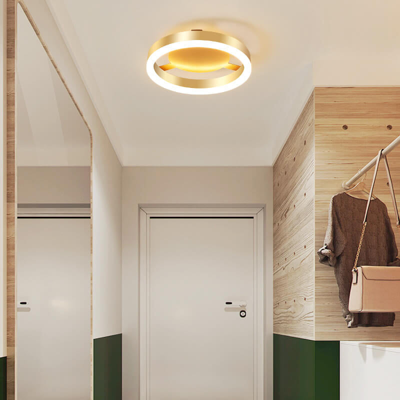 Modern Creative Square Round LED Semi-Flush Mount Ceiling Light