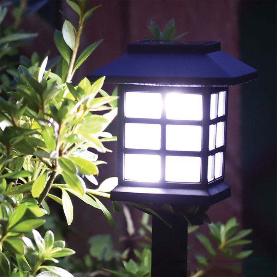 Solar Square Lantern LED Outdoor Waterproof Garden Ground Plug Light
