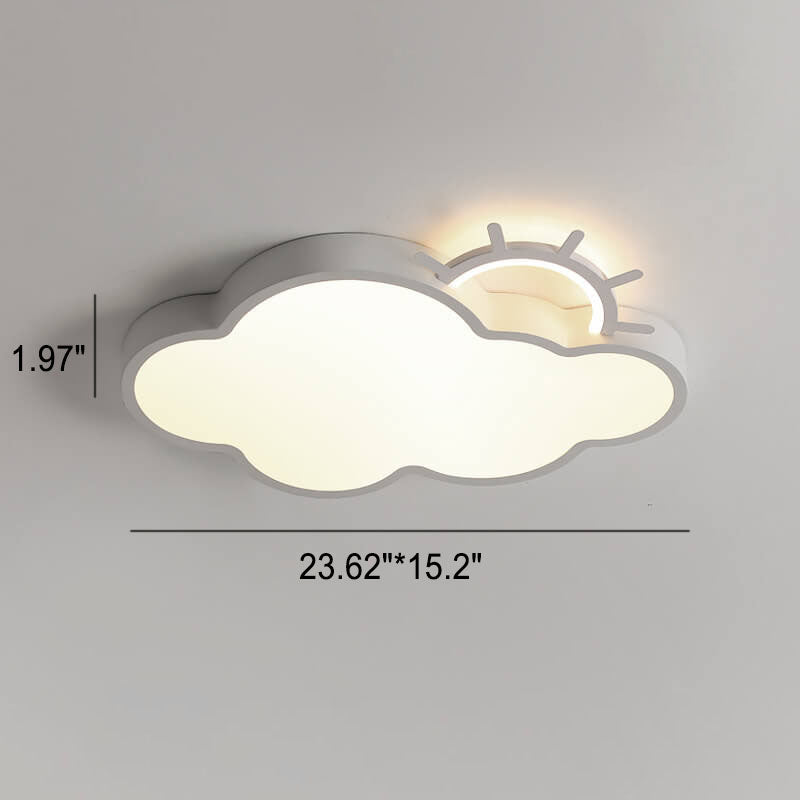 Nordic Minimalist Cloudy Sun LED Kids Flush Mount Ceiling Light