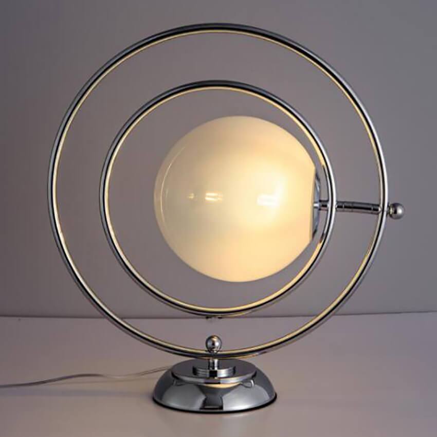 Vintage Glass Rotating Moon 1-Light LED Table Lamp
