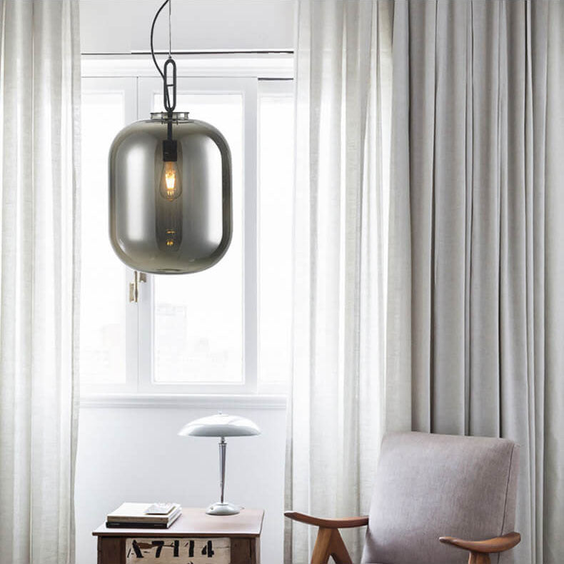 Modern Winter Melon Glass 1-Light Pendant Light