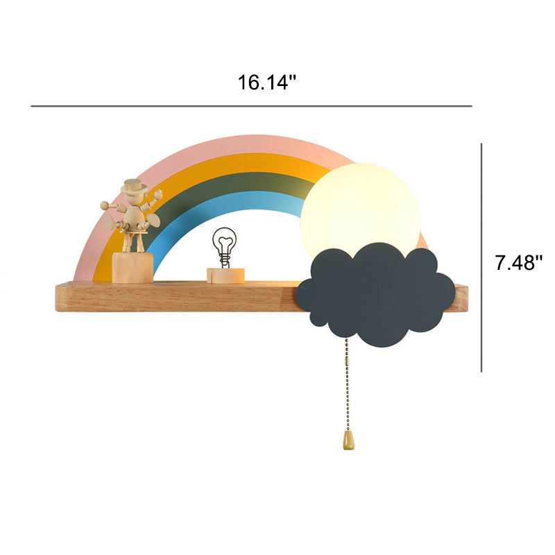 Nordic Cartoon Rainbow 1-Light Wall Sconce Lamp