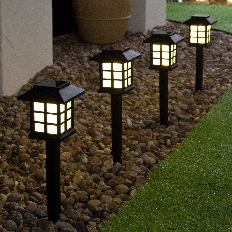 Solar Square Lantern LED Outdoor Waterproof Garden Ground Plug Light