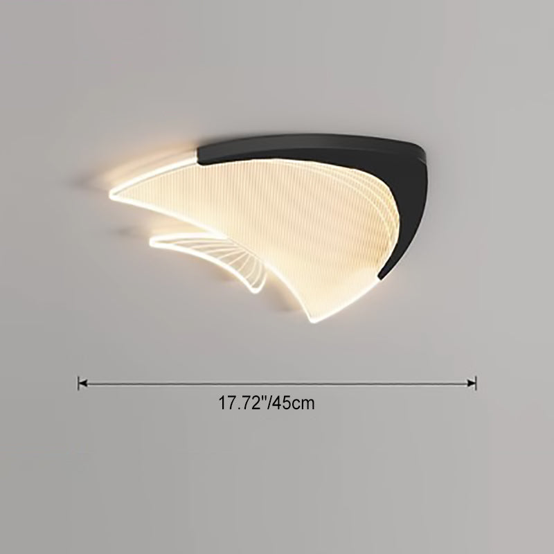 Modern Art Deco Fish Acrylic Aluminum LED Flush Mount Ceiling Light For Bedroom